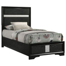 Miranda 51-inch Wood California King Storage Panel Bed Black