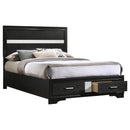 Miranda 51-inch Wood California King Storage Panel Bed Black