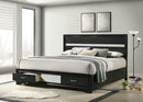 Miranda 51-inch Wood California King Storage Panel Bed Black