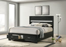 Miranda 51-inch Wood California King Storage Panel Bed Black