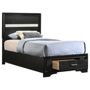 Miranda 51-inch Wood California King Storage Panel Bed Black