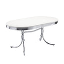 Retro  Oval Dining Table Set White and Black