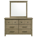 Hazlewood 6-drawer Bedroom Dresser with Mirror Vineyard Oak