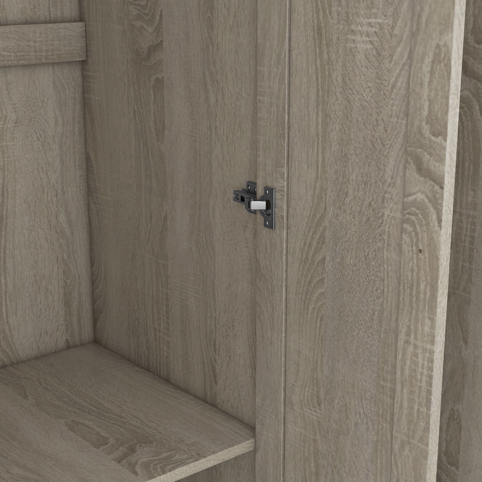 3 Door Shutter Wardrobe With Shelves