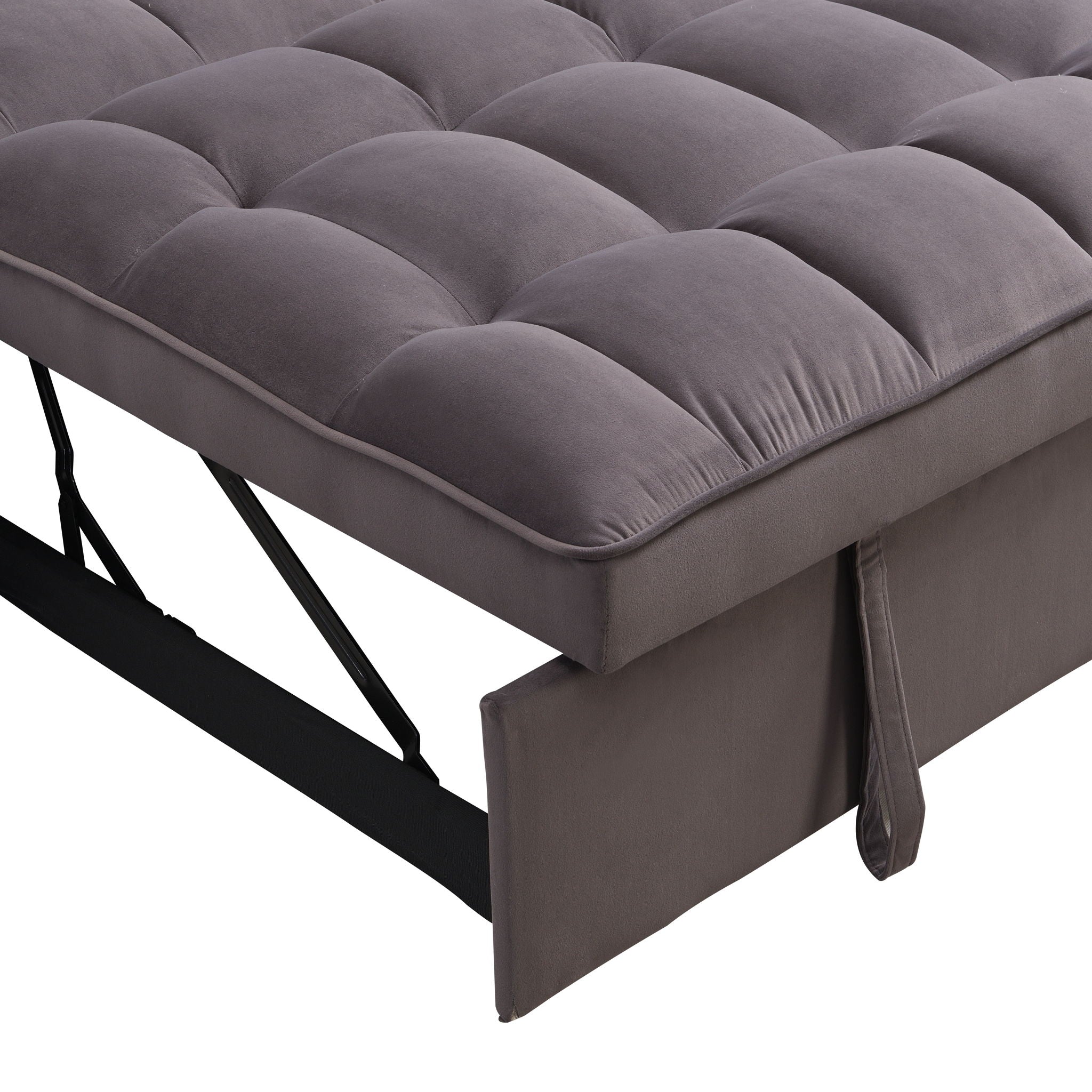 Modern Loveseat With Pullout Bed, Adjustable Reclining Backrest