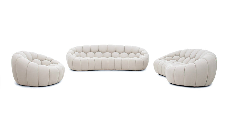 Divani Casa Yolonda - Modern Curved Beige Fabric Chair