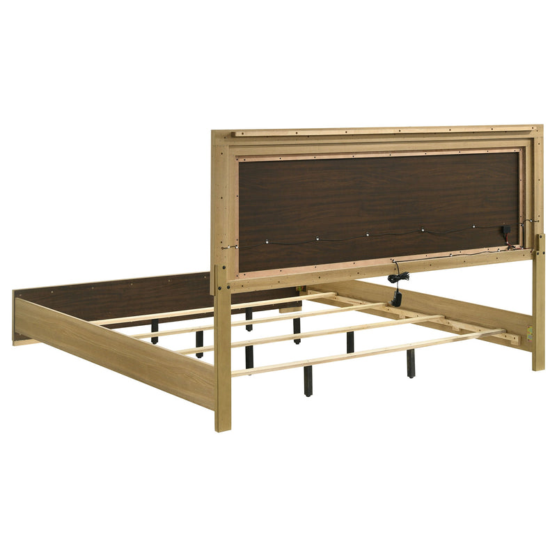 Hyland  Panel Bed LED Headboard Natural