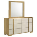 Hyland 6-drawer Dresser with Mirror Natural