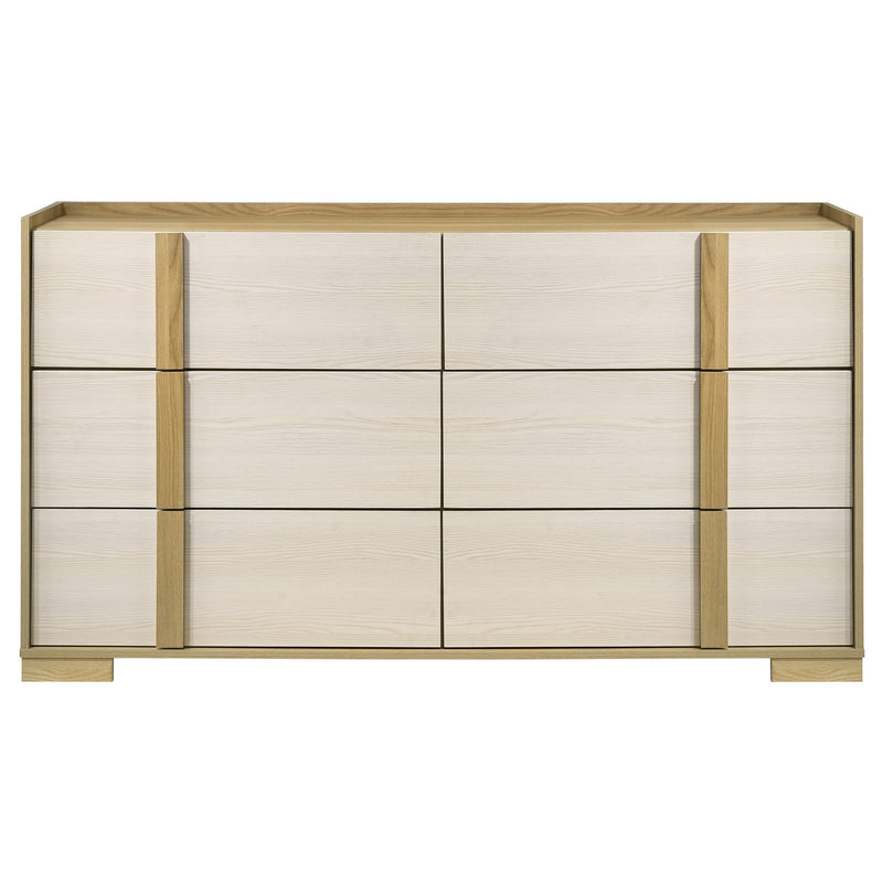 Hyland 6-drawer Dresser with Mirror Natural
