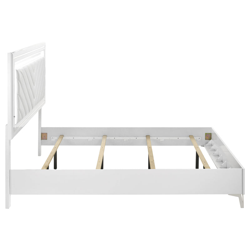 Cassia LED Panel Bed White High Gloss