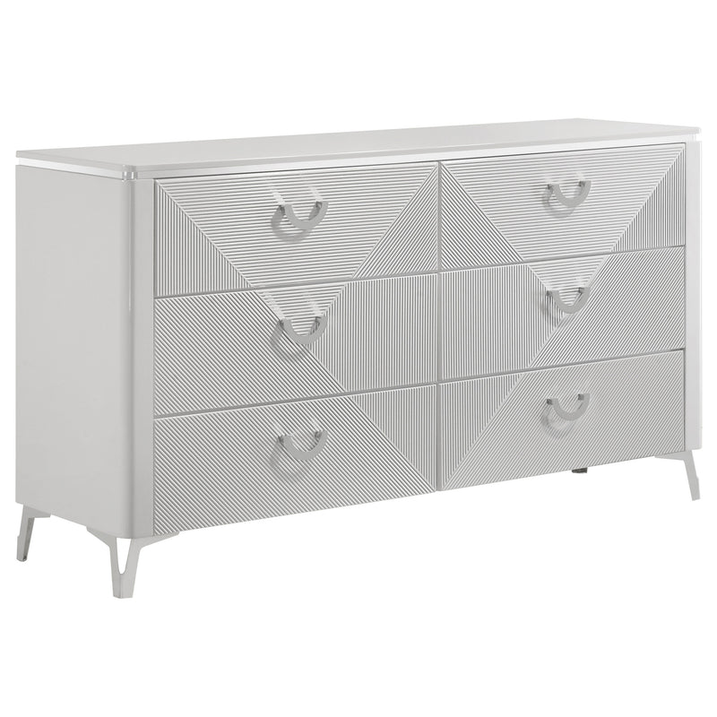 Cassia LED Bedroom Set White High Gloss