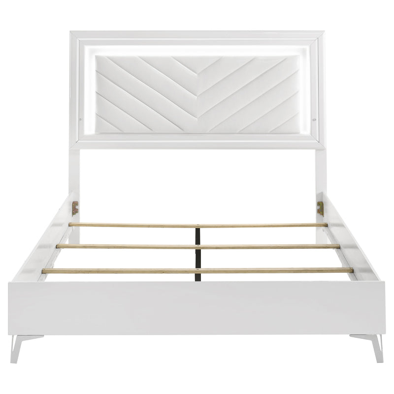 Cassia LED Panel Bed White High Gloss