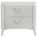 Cassia 2-drawer Nightstand Bedside Table White High Gloss
