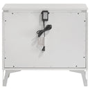Cassia 2-drawer Nightstand Bedside Table White High Gloss