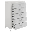 Cassia 5-drawer Bedroom Chest of Drawers White High Gloss