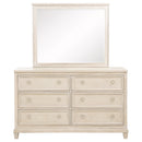 Pembroke 6-drawer Bedroom Dresser with Mirror Washed Oak