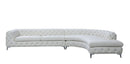 DIvani Casa Kohl - Contemporary White RAF Curved Shape Sectional Sofa w/ Chaise