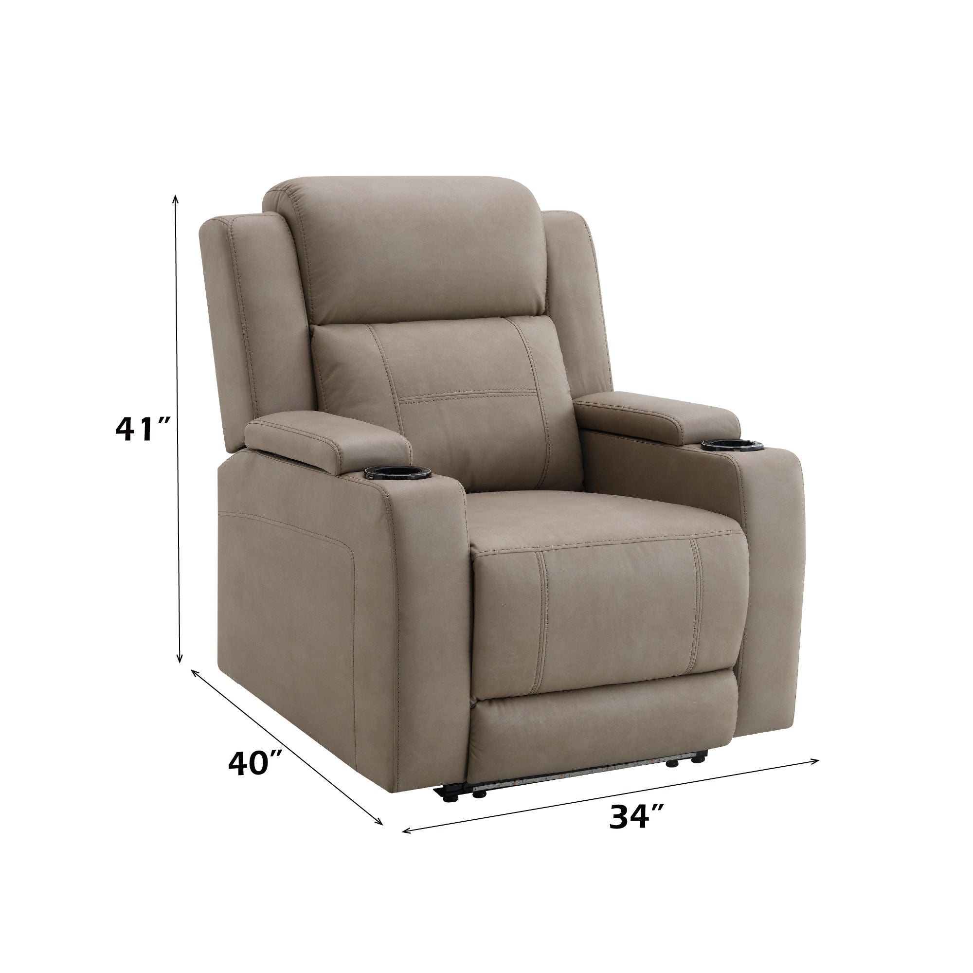 Lugo - Power Motion Recliner With Cup Holder - Camel