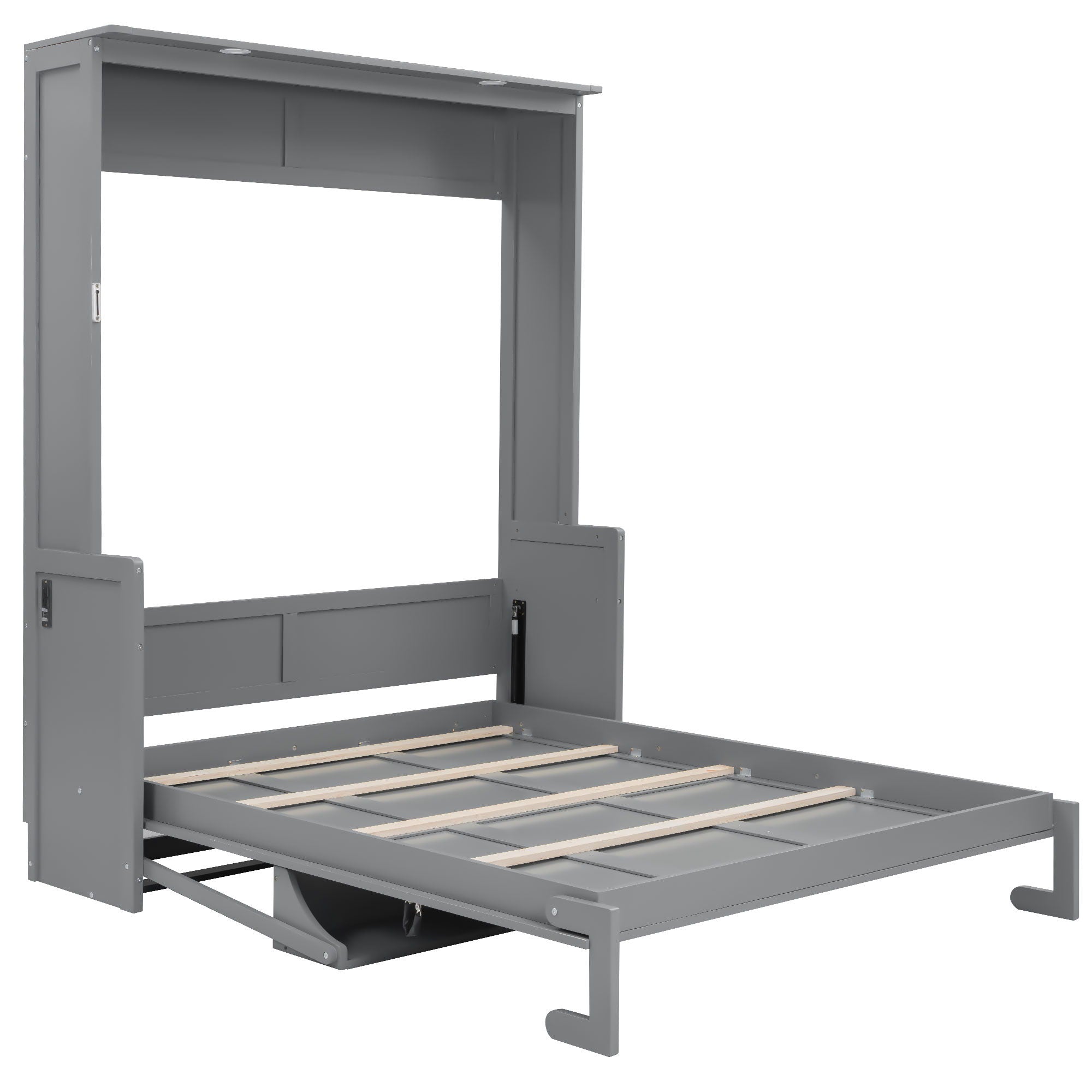 Murphy Bed With Desk, LED Lights And USB Charging Station