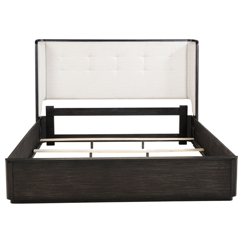 Leandro 55-inch  Wingback Bed Burnished Black