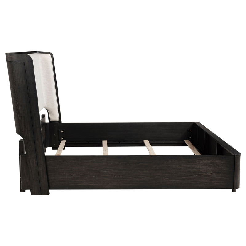 Leandro 55-inch  Wingback Bed Burnished Black