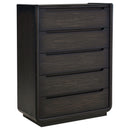Leandro 5-drawer Bedroom Chest of Drawers Burnished Black