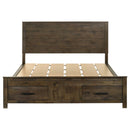 Woodmont California King Storage Bed Rustic Golden Brown