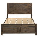 Woodmont California King Storage Bed Rustic Golden Brown