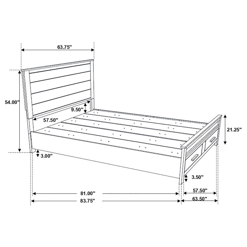 Woodmont California King Storage Bed Rustic Golden Brown