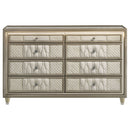 Lorient 8-drawer LED Bedroom Dresser Cabinet Ivory and Camel