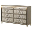 Lorient 8-drawer LED Bedroom Dresser Cabinet Ivory and Camel