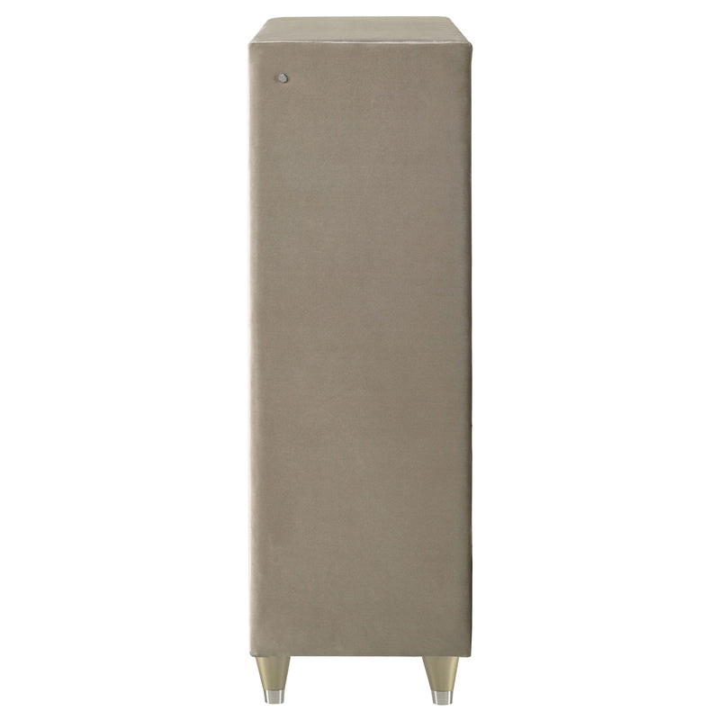 Lorient 5-drawer LED Chest of Drawers Ivory and Camel