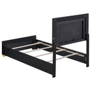 Marceline Wood  LED Panel Bed Black