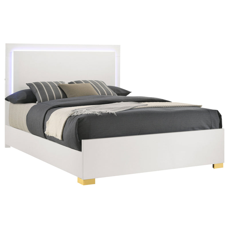 Marceline Wood  LED Panel Bed Black