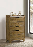 Henderson 5-drawer Bedroom Chest of Drawers Medium Oak