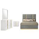 Ines  Bedroom Set Grey/Navy and White High Gloss