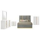 Ines  Bedroom Set Grey/Navy and White High Gloss