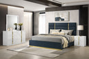 Ines  Bedroom Set Grey/Navy and White High Gloss