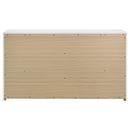 Ines 6-drawer Bedroom Dresser with Mirror Cabinet White High Gloss