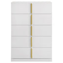 Ines 5-drawer Bedroom Chest of Drawers White High Gloss