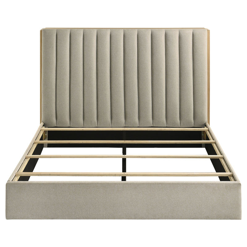 Arielle  Bookcase Panel Storage Bed Light Oak