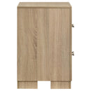 Arielle 2-drawer Bedroom Nightstand with Casters Light Oak