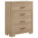 Arielle 4-drawer Bedroom Chest of Drawers Light Oak