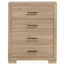 Arielle 4-drawer Bedroom Chest of Drawers Light Oak