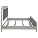 Gunnison Wood California King LED Panel Bed Silver Metallic