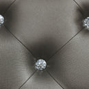 Gunnison Wood California King LED Panel Bed Silver Metallic