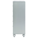Gunnison 5-drawer Bedroom Chest Silver Metallic