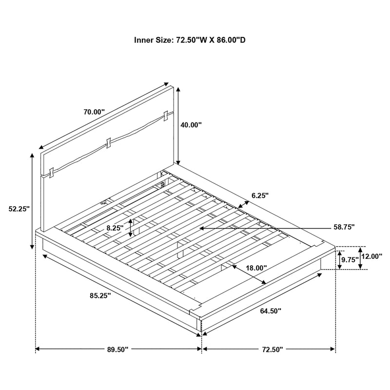 Winslow Wood California King Panel Bed Smokey Walnut