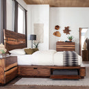Winslow Wood California King Panel Bed Smokey Walnut