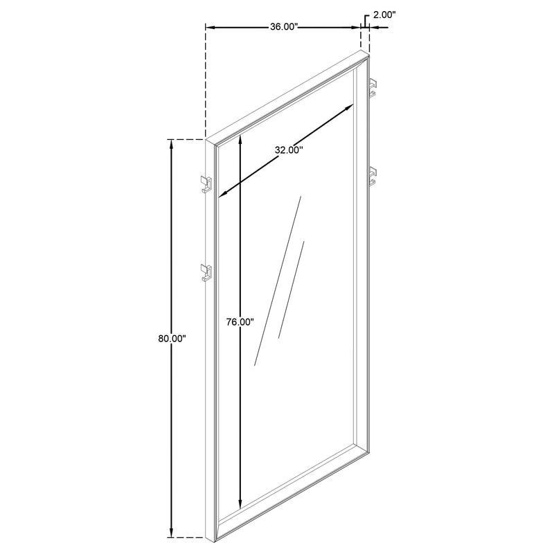 Durango 80-inch Standing Floor Mirror Smoked Peppercorn